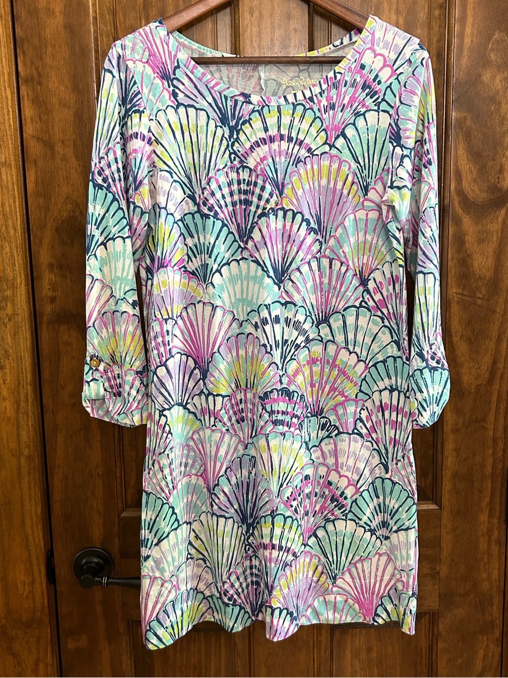Lilly Pulitzer Oh Shello shell print dress size Medium 100% Pima Cotton (H-20)